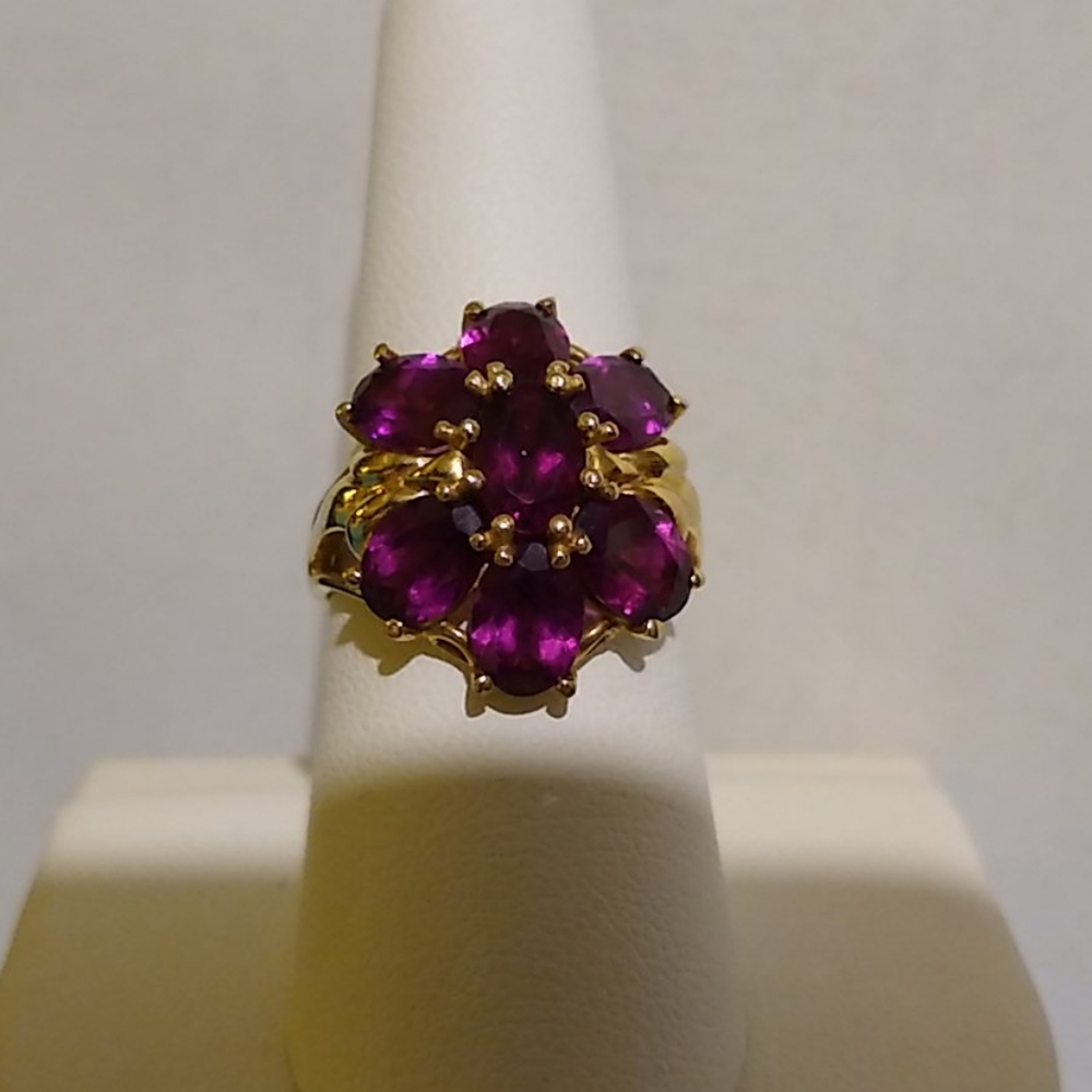 14K Rhodolite Garnet Ring